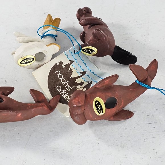 Enesco Noah's Arkies Bev Jamison Miniature Figurine Lot Whale Beaver Goose Fish - Picture 12 of 13